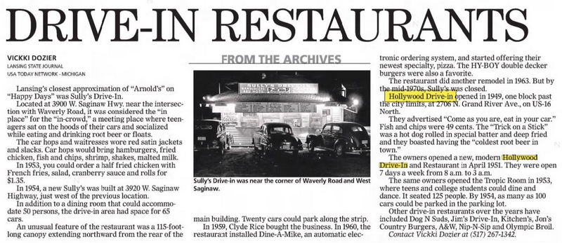 Hollywood Drive-In (Tonys Lounge) - Nov 2017 Article